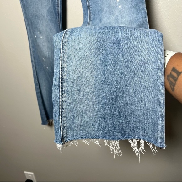 KUT from the Kloth Stella Jeans 2 High-Rise Fab Ab Flare Raw Hem Navigate - Picture 7 of 9